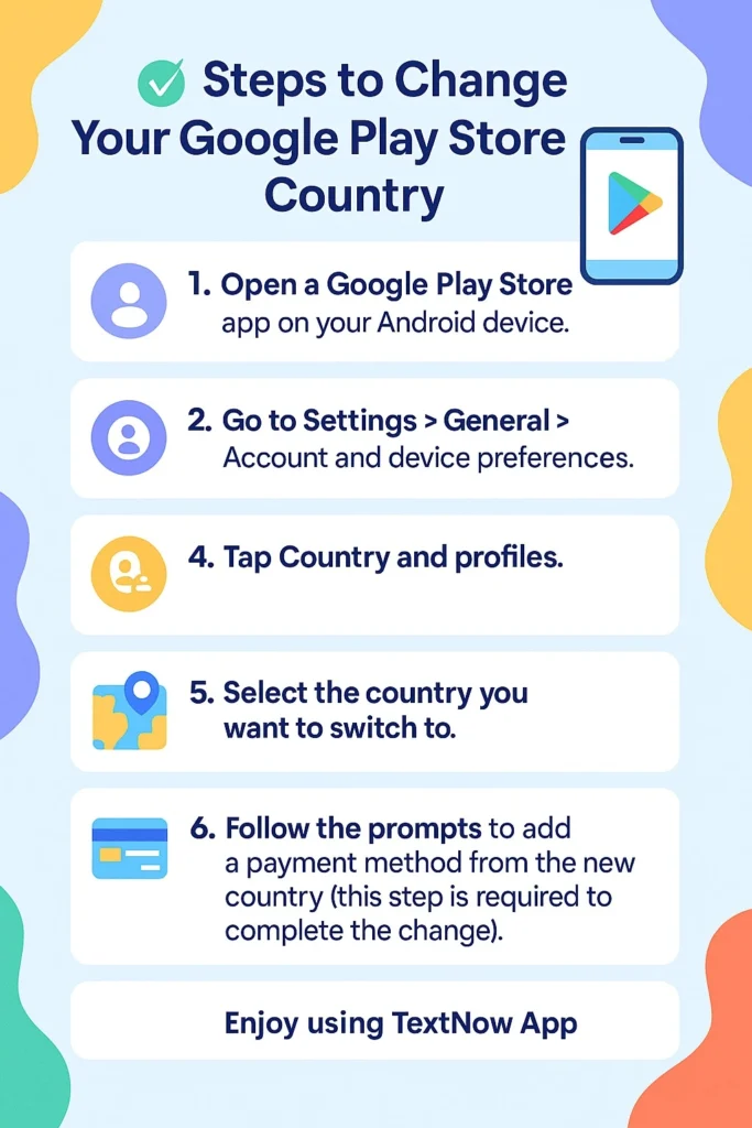 How to Use TextNow APK in India 2 How to Change Google Play Store Location